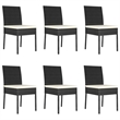 Afuera Living Poly Rattan/Powder-Coated Steel/Glass Dining Set in Black