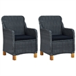 Afuera Living Solid Acacia Wood Compact Durable Dining Set in Dark Gray