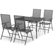Afuera Living Steel Large Foldable Garden Dining Set in Anthracite/Gray