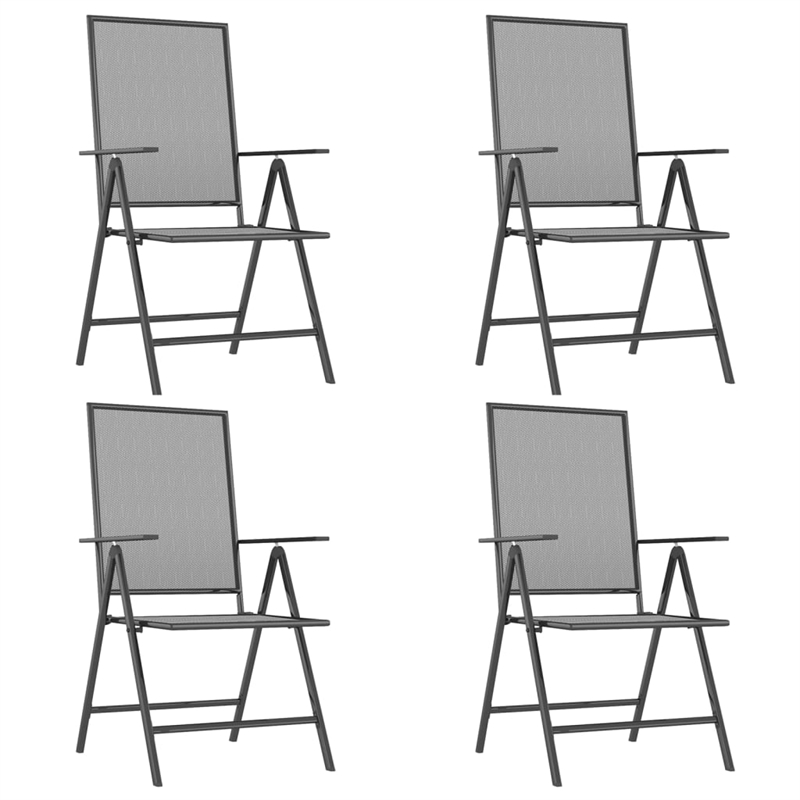 Afuera Living Steel Large Foldable Garden Dining Set in Anthracite/Gray