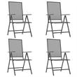 Afuera Living Steel Large Foldable Garden Dining Set in Anthracite/Gray