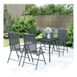 Afuera Living Steel Large Foldable Garden Dining Set in Anthracite/Gray
