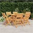 Afuera Living Solid Teak Wood Large Foldable Garden Dining Set in Brown