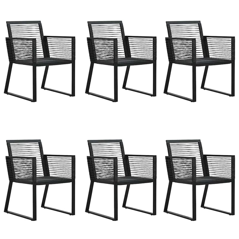 Afuera Living PVC Rattan 7 Piece Set Durable Garden Dining Set in Black