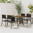 Afuera Living PE Rattan & Solid Acacia Wood Outdoor Dining Set in Black