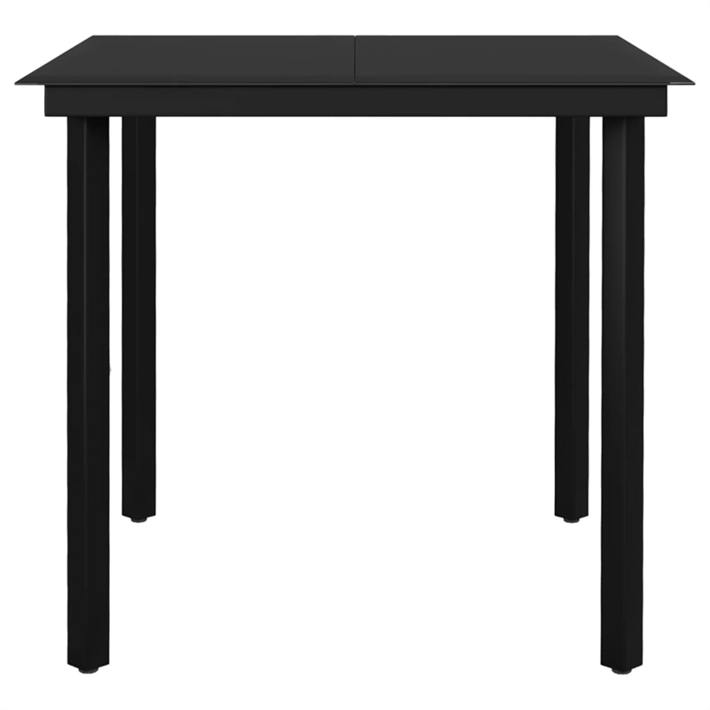 Afuera Living Powder-Coated Steel Medium Garden Dining Set in Dark Gray