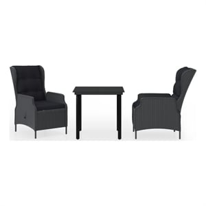 Afuera Living Powder-Coated Steel Medium Garden Dining Set in Dark Gray