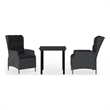 Afuera Living Powder-Coated Steel Medium Garden Dining Set in Dark Gray