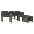 Afuera Living Patio in Gray PE Rattan Large Patio Dining Set - Set of 4