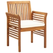 Afuera Living Solid Acacia Wood Large Outdoor Dining Set in Brown/Cream