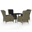 Afuera Living Powder-Coated Steel & Glass Garden Dining Set in Brown