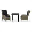 Afuera Living Powder-Coated Steel 3 Piece Garden Dining Set in Brown