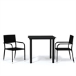 Afuera Living Powder-Coated Steel & Glass Garden Dining Set in Black