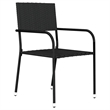 Afuera Living Powder-Coated Steel & Glass Garden Dining Set in Black