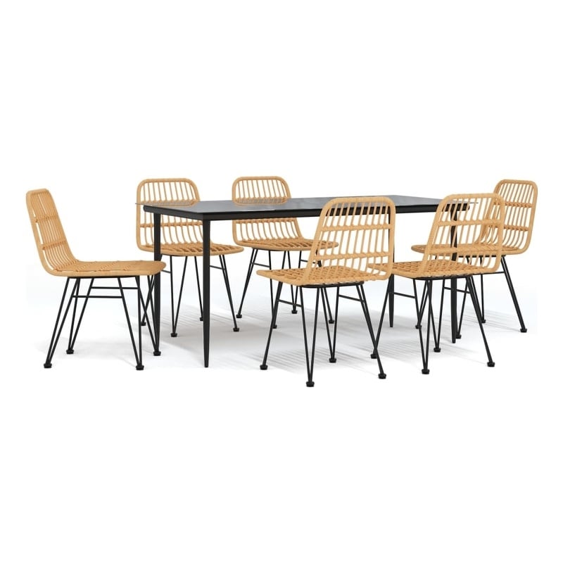 Afuera Living Rectangular Modern Garden Dining Set Garden Dining Set