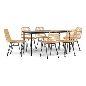 Afuera Living Rectangular Modern Garden Dining Set Garden Dining Set