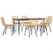 Afuera Living Rectangular Modern Garden Dining Set Garden Dining Set
