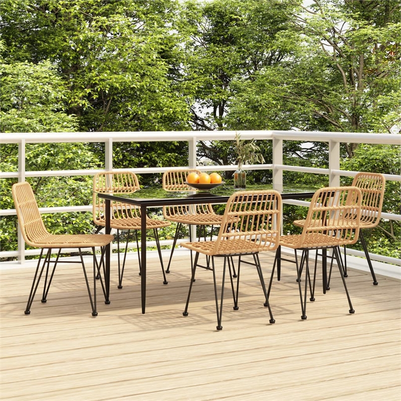 Afuera Living Rectangular Modern Garden Dining Set Garden Dining Set