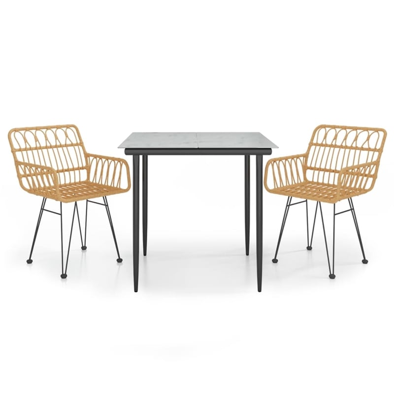 Afuera Living Steel & Polyethylene Medium Garden Dining Set in Black