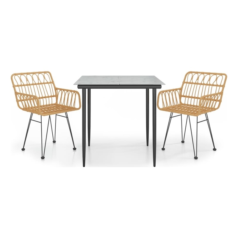 Afuera Living Steel & Polyethylene Medium Garden Dining Set in Black