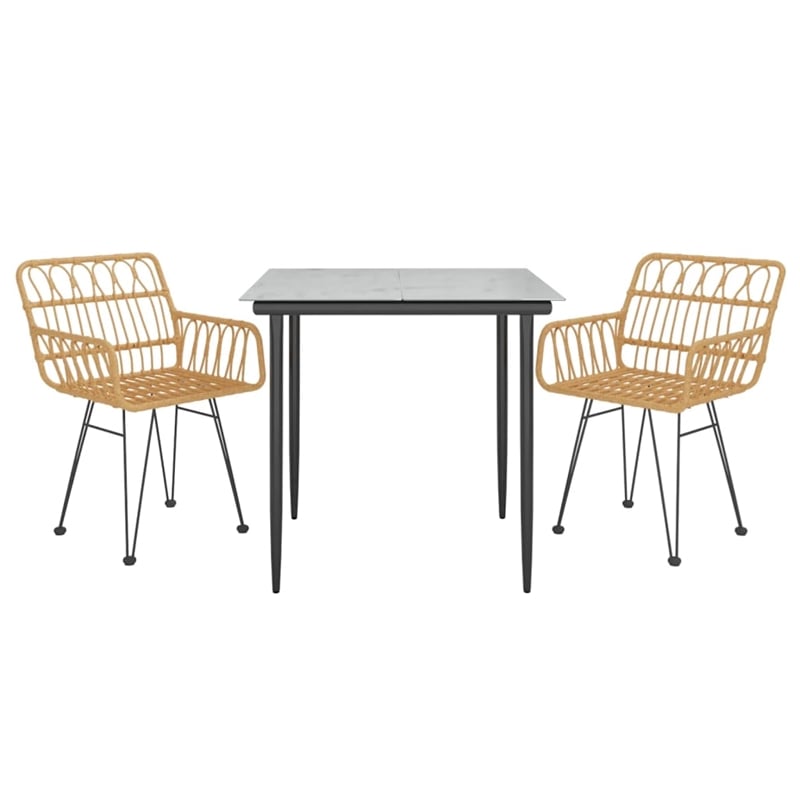 Afuera Living Steel & Polyethylene Medium Garden Dining Set in Black