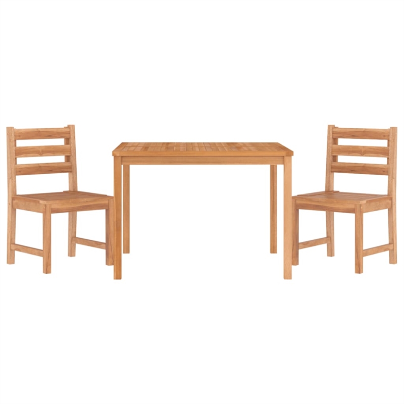 Afuera Living Solid Teak Wood 3 Piece Set Garden Dining Set in Brown