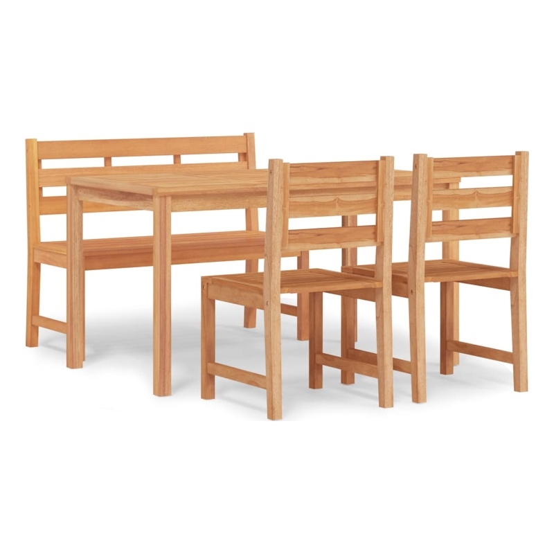 Afuera Living Solid Teak Wood Medium Garden Dining Set Natural/Brown