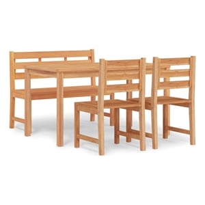 Afuera Living Solid Teak Wood Medium Garden Dining Set Natural/Brown
