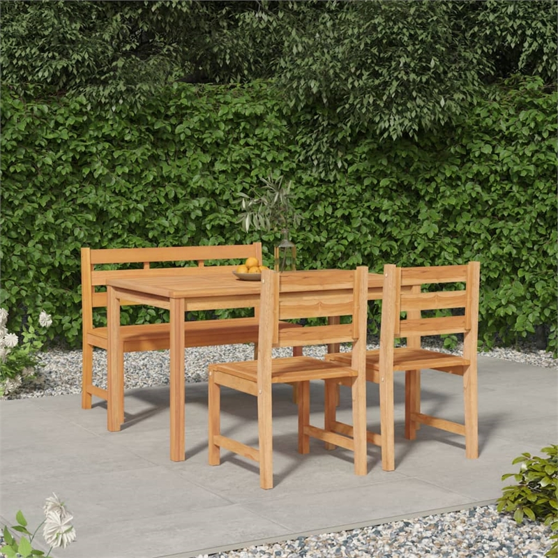 Afuera Living Solid Teak Wood Medium Garden Dining Set Natural/Brown