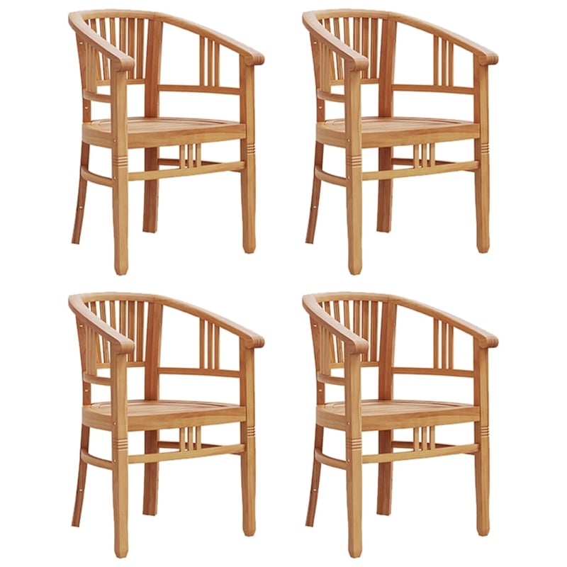 Afuera Living Solid Teak Wood Sturdy Garden Dining Set in Brown/Teak