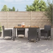 Afuera Living Poly Rattan Large Patio Dining Set in Black - Set of 4