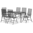 Afuera Living Steel 7-Piece Set Garden Dining Set in Anthracite/Gray