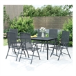 Afuera Living Steel 7-Piece Set Garden Dining Set in Anthracite/Gray