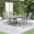 Afuera Living Solid Acacia Wood Extendable Garden Dining Set in Gray