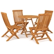 Afuera Living Solid Teak Wood Medium Garden Dining Set in Warm Brown