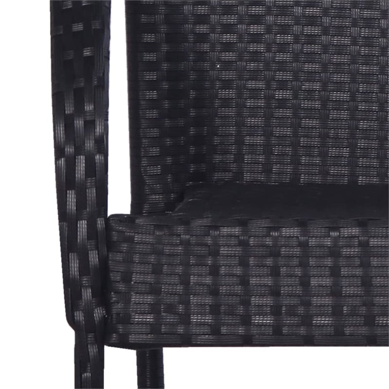 Afuera Living Solid Acacia Wood Medium Stackable Dining Set in Black