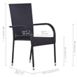 Afuera Living Solid Acacia Wood Medium Stackable Dining Set in Black