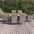 Afuera Living PE Rattan Large Adjustable Armrests Dining Set in Gray