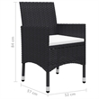 Afuera Living Solid Acacia Wood Medium Stackable Dining Set in Black