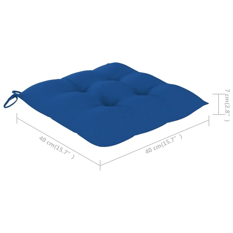 Afuera Living Patio Dining Set Bamboo Color/Blue Cushions - Set of 4