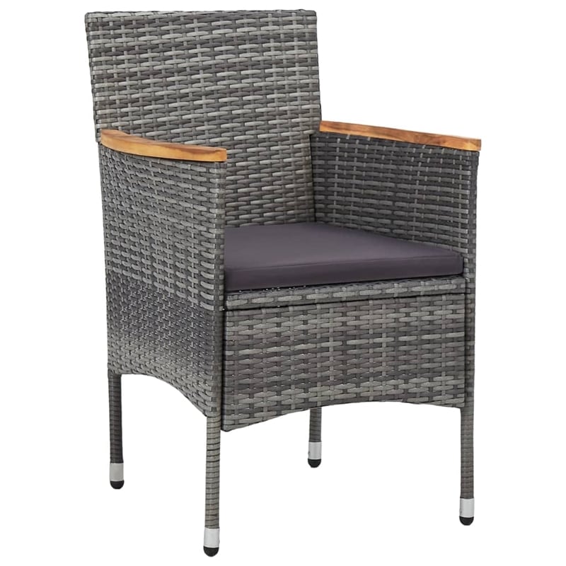 Afuera Living Solid Acacia Wood Medium Expandable Dining Set in Gray