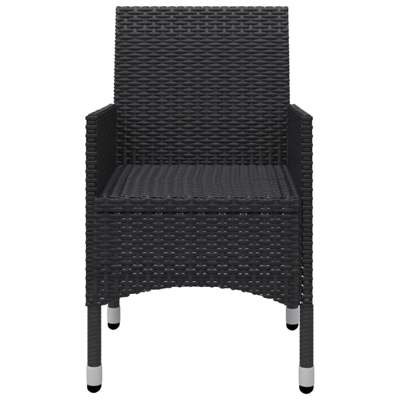 Afuera Living Dining Set in Black Poly Rattan Large Removable Covers