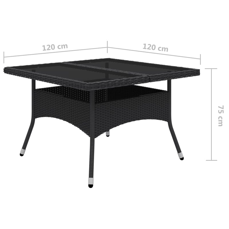 Afuera Living Dining Set in Black Poly Rattan Large Removable Covers