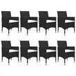 Afuera Living Dining Set in Black Poly Rattan Large Removable Covers