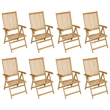 Afuera Living Teak Wood Large Foldable Garden Dining Set in Warm Teak Brown