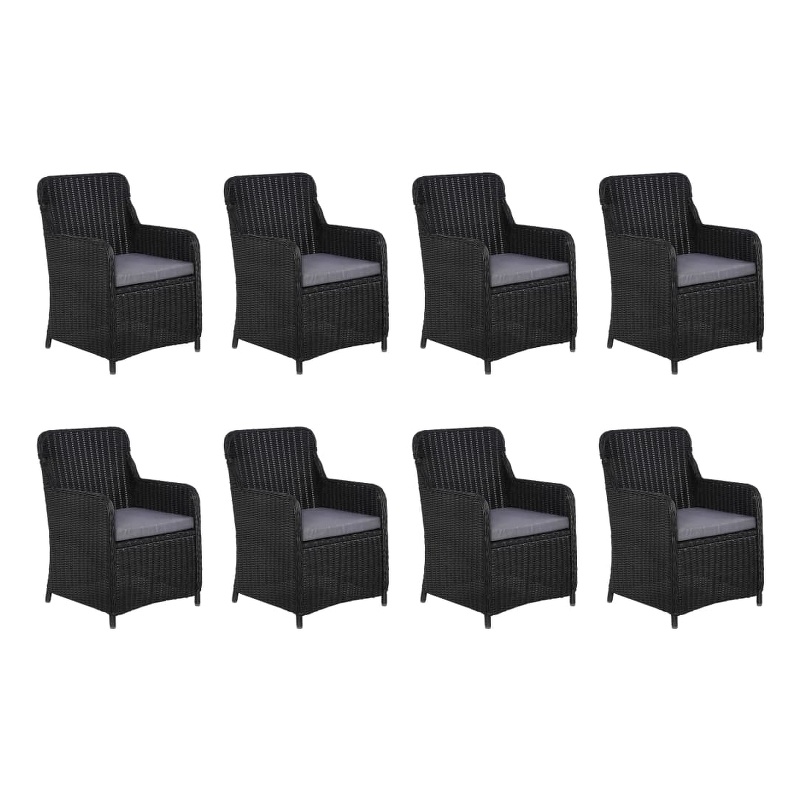 Afuera Living Dining Set in Black PE Rattan/Acacia Wood/Powder-Coated Steel