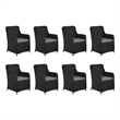 Afuera Living Dining Set in Black PE Rattan/Acacia Wood/Powder-Coated Steel