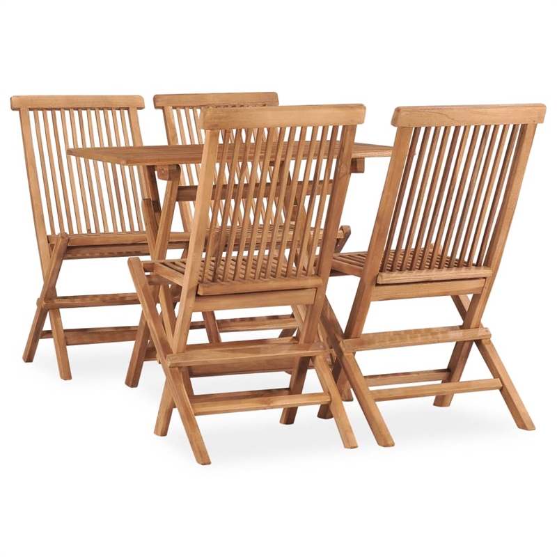 Afuera Living Fine Sanded Teak Hardwood Medium Outdoor Dining Set - Natural Teak
