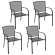 Afuera Living Steel With E-Coated & Powder-Coated Dining Set in Anthracite/Gray