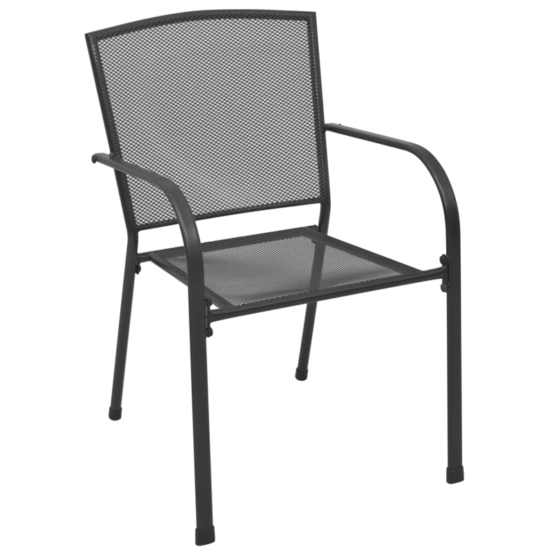 Afuera Living Steel With E-Coated & Powder-Coated Dining Set in Anthracite/Gray